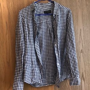 Banana Republic checkered linen shirt